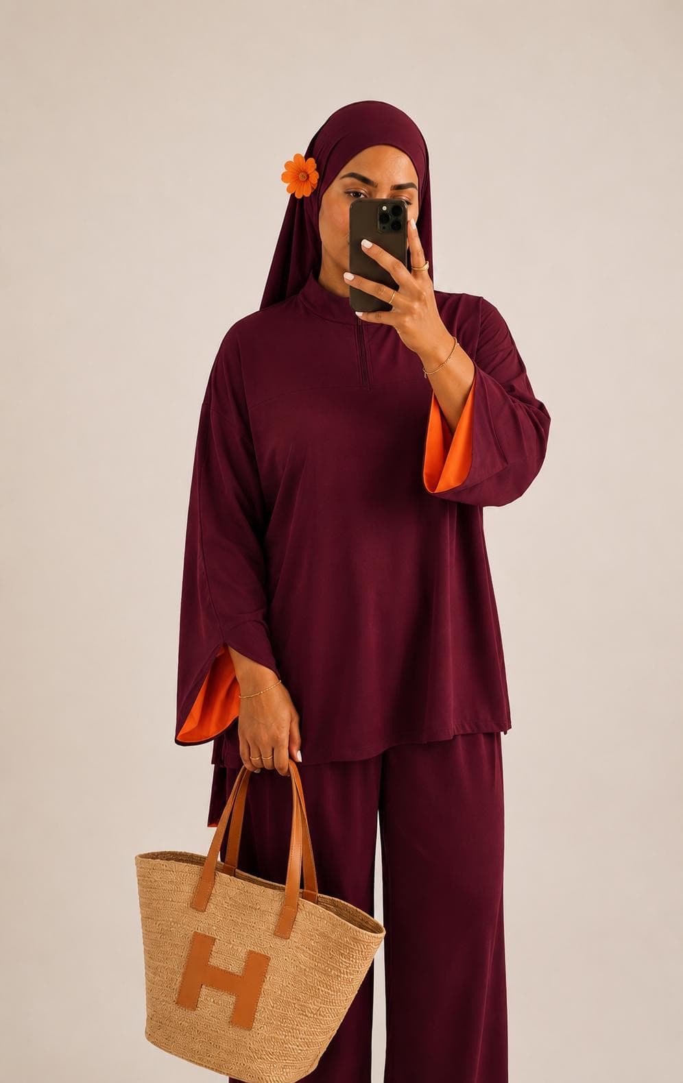 Burkini bicolore Grenade à zip