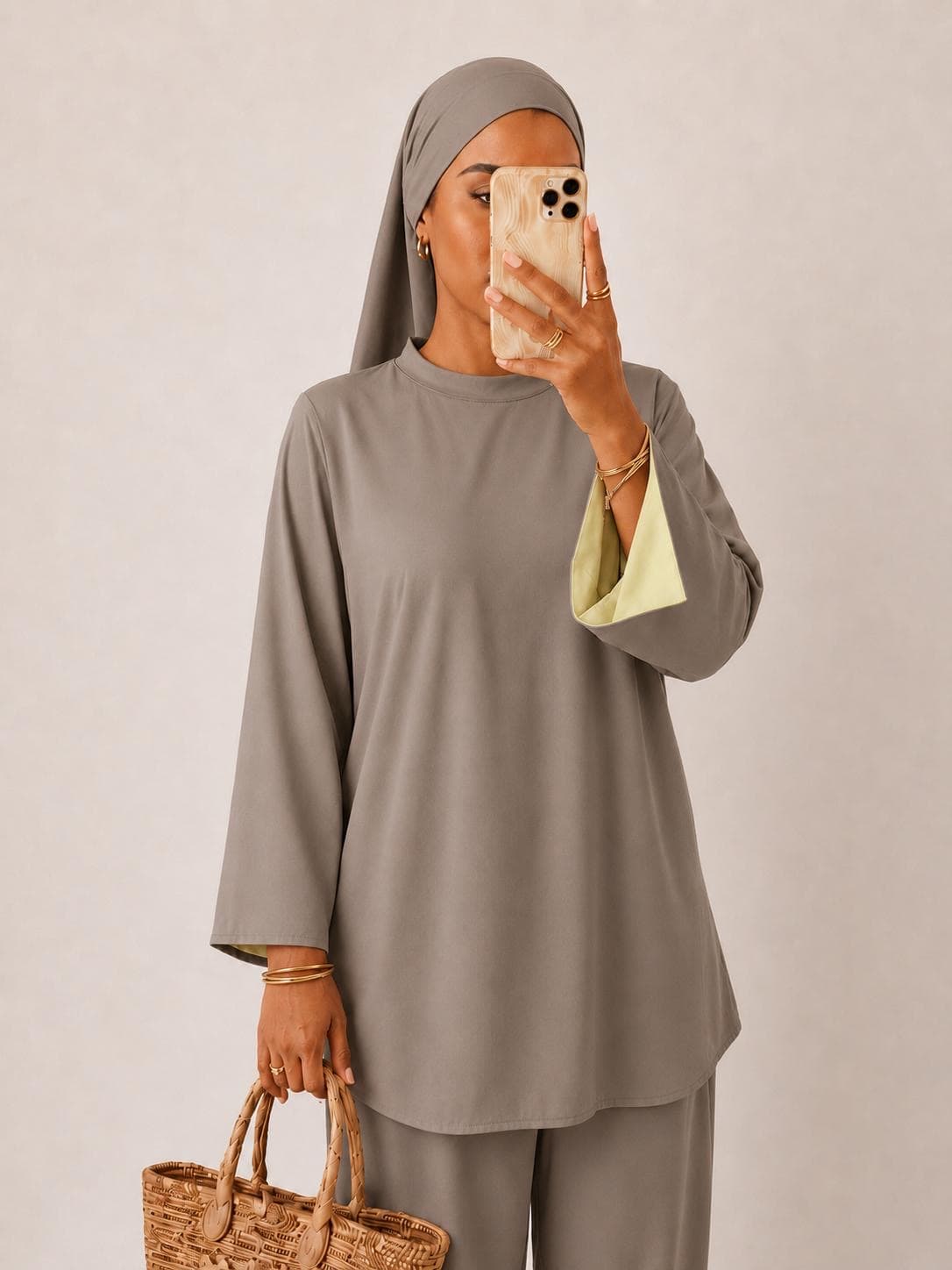 Burkini bicolore Sable Doré col rond