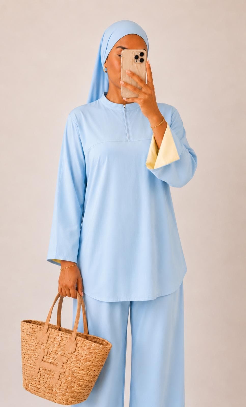 Burkini bicolore Blue Lagoon a zip
