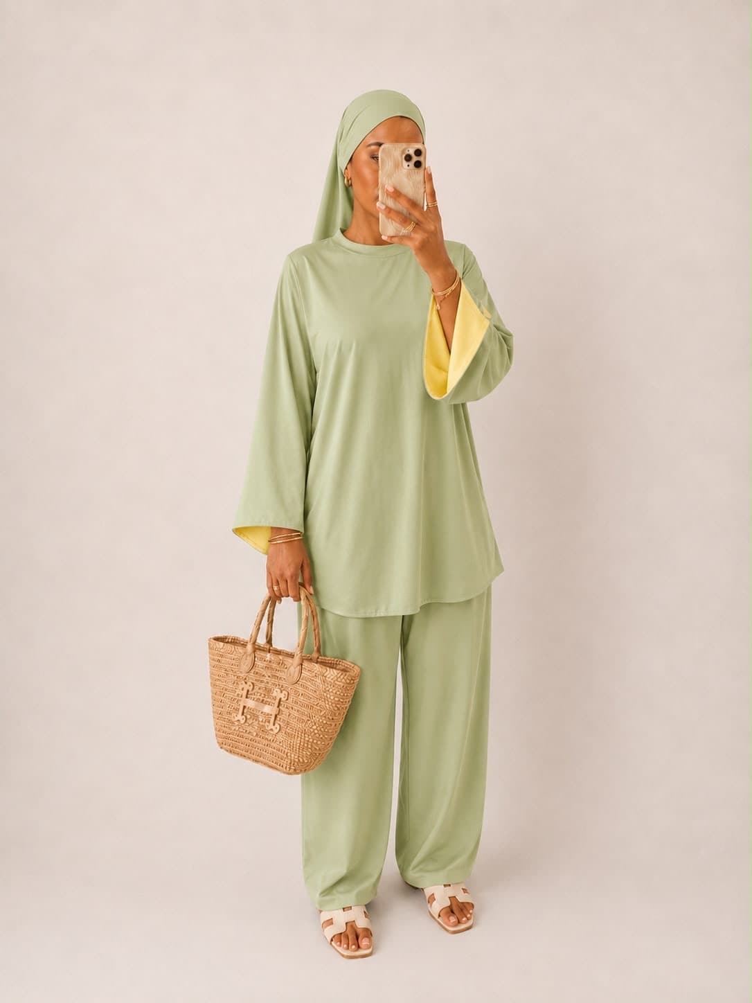 Burkini col rond Matcha