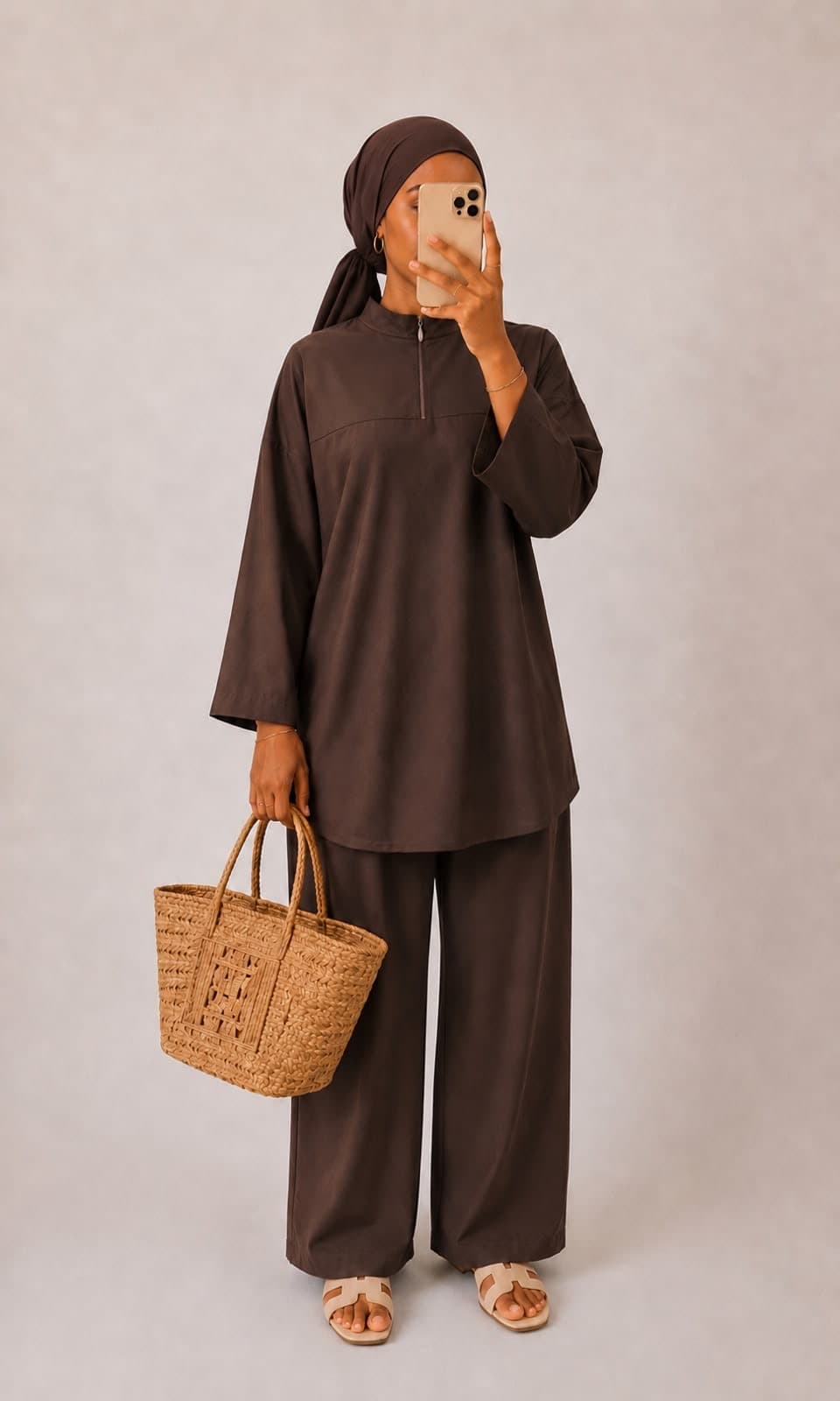 Burkini turban Marron